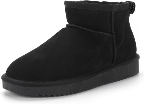 GRAWDD Winterstiefel für Damen, klassische Schneestiefel, wasserdicht, Rindsleder, Schlupfstiefel, Kunstpelz, gefüttert, warm, bequem, Mini-Stiefel, Schwarz , 39 EU GRAWDD Winterstiefel für Damen, klassische Schneestiefel, wasserdicht, Rindsleder, Schlupfstiefel, Kunstpelz, gefüttert, warm, bequem, Mini-Stiefel, Schwarz , 39 EU von GRAWDD