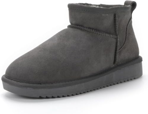 GRAWDD Winterstiefel für Damen, klassische Schneestiefel, wasserdicht, Rindsleder, Schlupfstiefel, Kunstpelz, gefüttert, warm, bequem, Mini-Stiefel, grau, 37 EU GRAWDD Winterstiefel für Damen, klassische Schneestiefel, wasserdicht, Rindsleder, Schlupfstiefel, Kunstpelz, gefüttert, warm, bequem, Mini-Stiefel, grau, 37 EU von GRAWDD