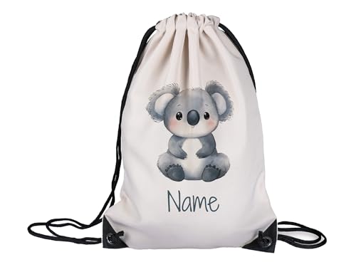 GRAZDesign Personalisierter Turnbeutel für Kinder - Koala-Design, Individualisierbar mit Namen - Perfekte Kindergarten Stofftasche von GRAZDesign