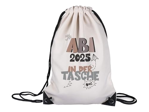 GRAZDesign Turnbeutel Abi 2025 in der Tasche Sportbeutel Abitur Geschenk Abschluss Abifeier Rucksack von GRAZDesign