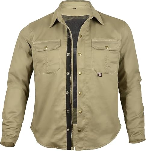 GREAT BIKERS GEAR – Herren-Motorradhemd, komplett verstärkt mit schützendem Aramid-Futter, Motorradbekleidung mit kostenlosen CE-Protektoren von GREAT BIKERS GEAR