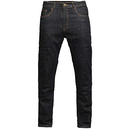 GREAT BIKERS GEAR - Herren-Schutzjeans mit Aramid-Futter Motorrad-Bikerhose Verstärktes Schutzfutter, Knie- und Hüftpanzerungsschutz (Schwarz, 36W / 32L) von GREAT BIKERS GEAR