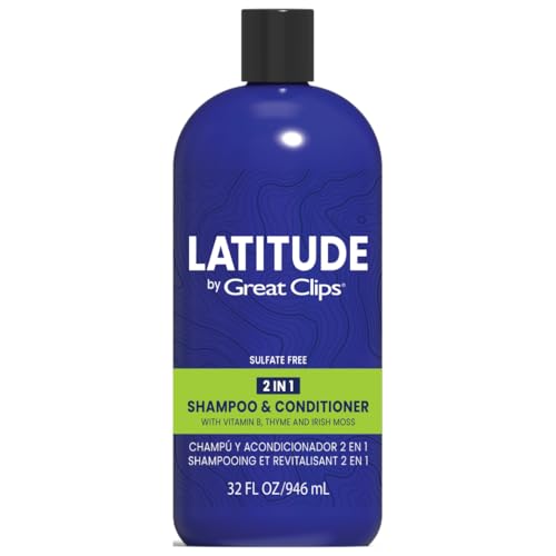 GREAT CLIPS Latitude 2-in-1-Shampoo und Conditioner, Set mit Shampoo und Conditioner für Herren, fördert volles, gesundes Haar, 800 ml von GREAT CLIPS