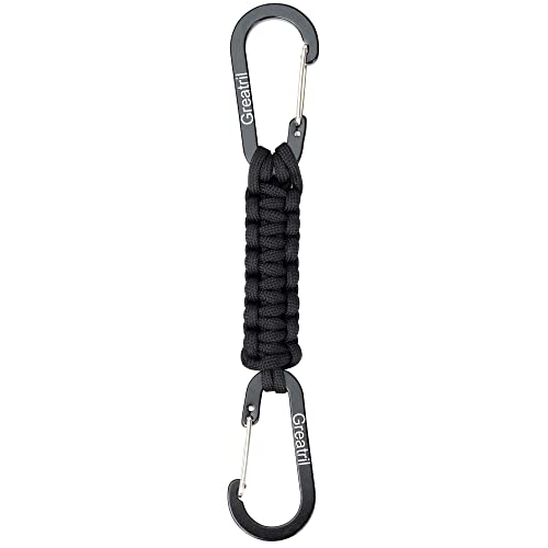 GREATRIL Schlüsselanhänger Karabiner mit Schlüsselanhänger Paracord Schlüsselanhänger Clips für draussen Jungen/Mädchen/Männer/Frauen (1 Doppelkarabiner) von GREATRIL