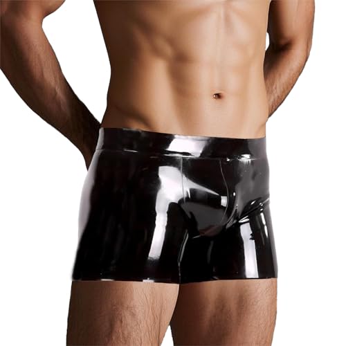 GREEFEI Schwarze Latex Boxershorts für Männer,Shorts Mit Niedriger Taille,Herrenhöschen Dessous Gummikleidung M GREEFEI Schwarze Latex Boxershorts für Männer,Shorts Mit Niedriger Taille,Herrenhöschen Dessous Gummikleidung M von GREEFEI