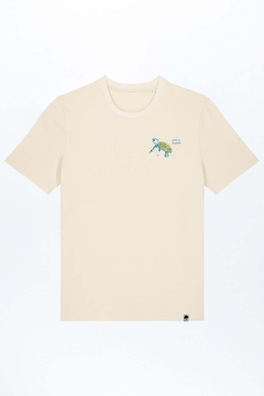 Baby Turtle Vintage White T-Shirt, Baumwolle von GREEN SHIRTS