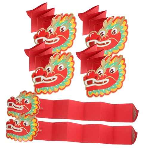 GREENADSCAPE Elegantes 6er-Pack rote Briefumschläge zum chinesischen Neujahr Papier mit Drachenmuster Hong Bao traditioneller chinesischer Stil für Feierlichkeiten GREENADSCAPE Elegantes 6er-Pack rote Briefumschläge zum chinesischen Neujahr Papier mit Drachenmuster Hong Bao traditioneller chinesischer Stil für Feierlichkeiten von GREENADSCAPE