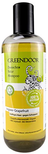 GREENDOOR basisches Bio Natur Shampoo Ingwer Grapefruit 500ml Männer-Shampoo kräftiges Haar gegen Schuppen, outdoor, ohne Silikon Sulfate, vegane Haarpflege men von GREENDOOR
