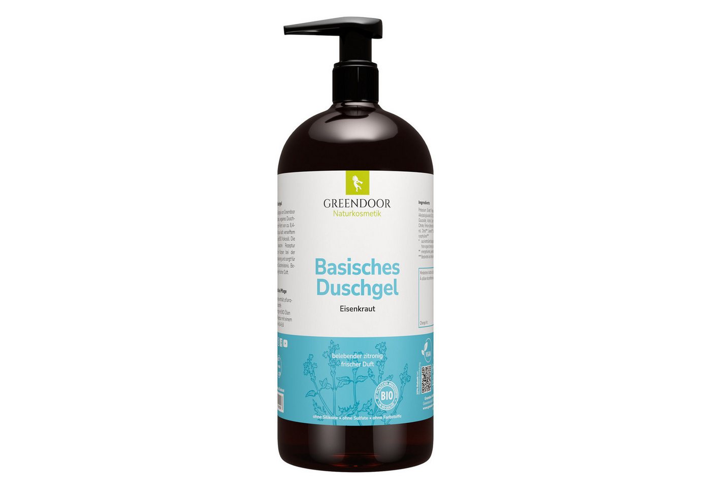 GREENDOOR Duschgel Basisches Duschgel XL Eisenkraut von GREENDOOR