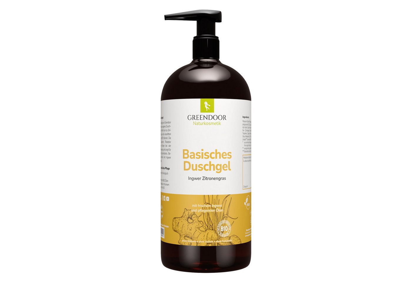 GREENDOOR Duschgel Basisches Duschgel XL Ingwer Zitronengras von GREENDOOR
