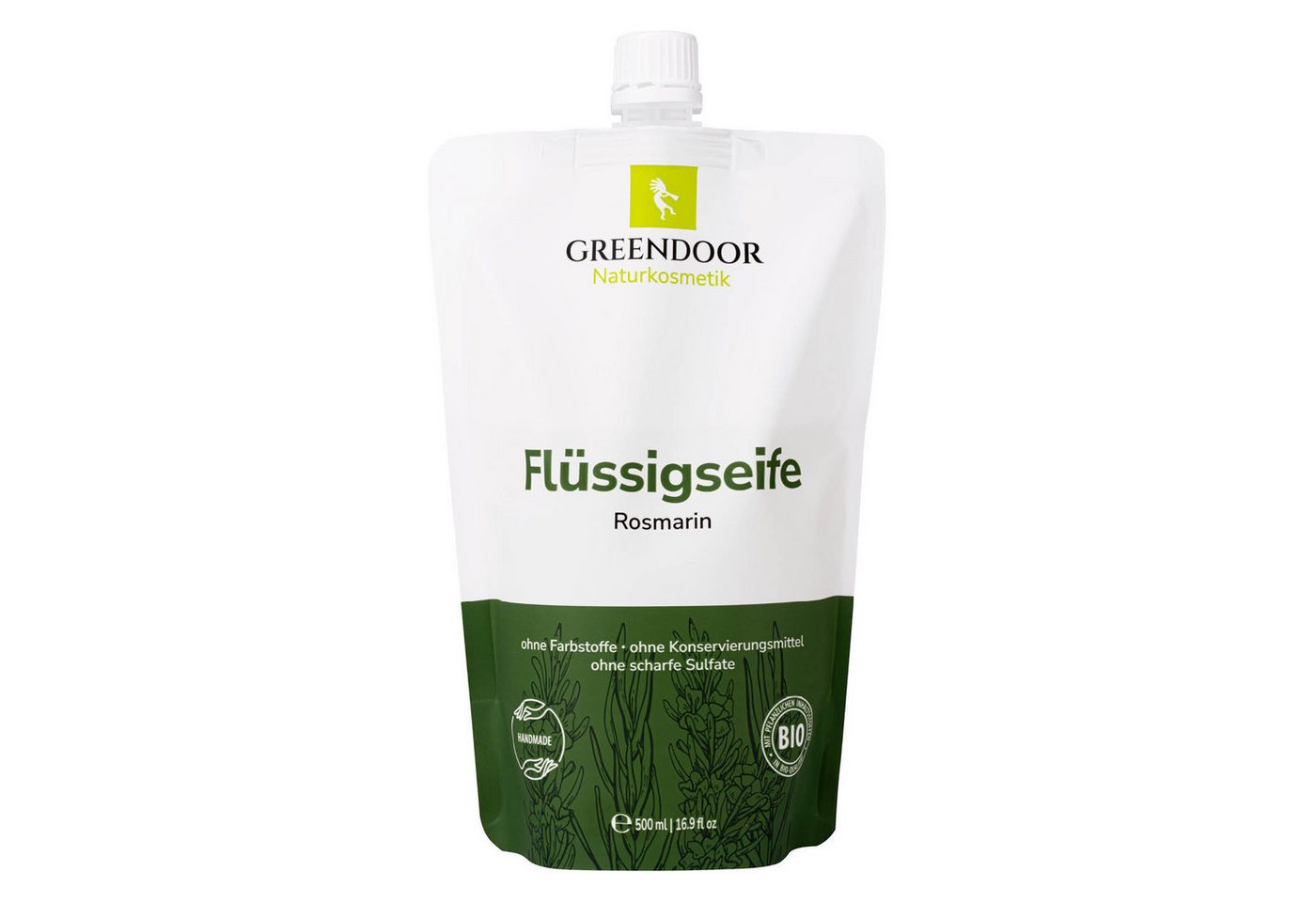 GREENDOOR Flüssigseife Flüssigseife Nachfüllpackung Rosmarin GREENDOOR Flüssigseife Flüssigseife Nachfüllpackung Rosmarin von GREENDOOR