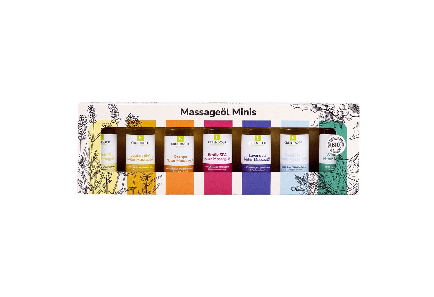 GREENDOOR Massageöl Massageöl Sortiment als Minis von GREENDOOR