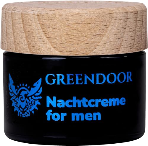 GREENDOOR Nachtcreme für Männer 50ml vegan mit Bio Hanfsamenöl & Ginseng, nicht fettende Creme, zieht schnell ein, schützt vor Umwelteinflüssen, Naturkosmetik Hautregenerierung von GREENDOOR