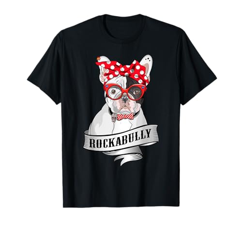GREENREBEL Rockabilly French Bully Damen & Mädchen T-Shirt Schwarz S V-Ausschnitt Kurzarm Winter, Frühling GREENREBEL Rockabilly French Bully Damen & Mädchen T-Shirt Schwarz S V-Ausschnitt Kurzarm Winter, Frühling von GREENREBEL