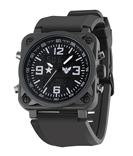 Militär Digital-Analog Uhr für Herren: Multifunktionale Armbanduhr mit Chronograph und Alarm für Outdoor Sport Taktisches Training und Alltag - Freizeit und Sportuhr für Vater Ehemann Sohn und Freund von GREENTREEN