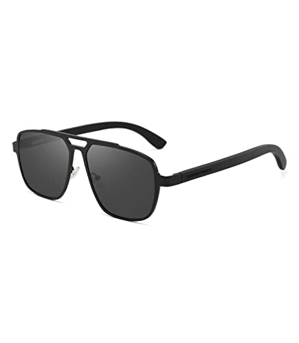 GREENTREEN Holz Sonnenbrillen, Polarisierte Pilotenbrille für Damen und Herren, Unisex Piloten Sonnenbrillen mit UV400 Schutz von GREENTREEN