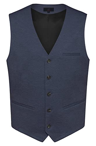 GREIFF CASUAL Herren Jerseyweste Regular Fit Blau meliert 56 von GREIFF