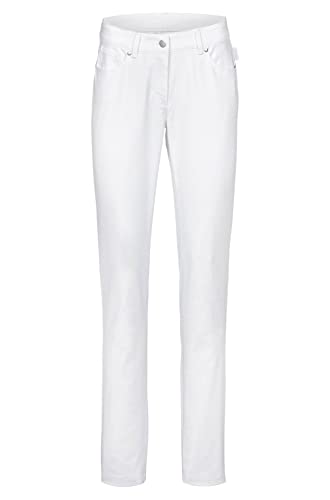 Greiff Care Damen-Jeans-Hose 5-Pocket-Style Arztpraxis, Physiotherapie & Pflege Regular Fit Polyester/Baumwollmix Oeko-TEX® Weiß 40 von GREIFF