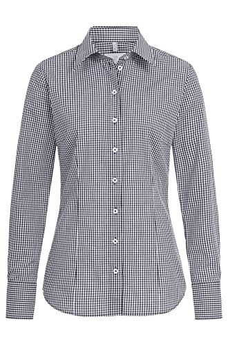 Greiff Corporate Bluse Basic Damen Oeko TEX® Schwarz kariert 44 von GREIFF
