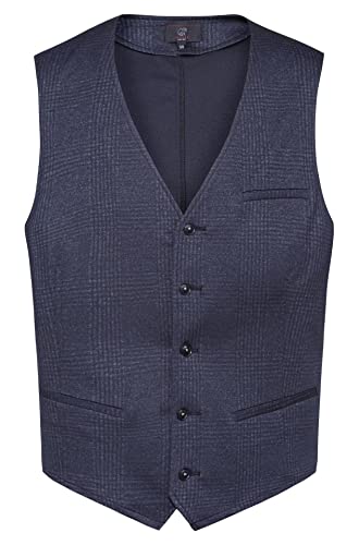GREIFF Corporate Wear CASUAL Herren Jerseyweste V-Ausschnitt Taschen Regular Fit Polyestermix Stretch OEKO TEX Glencheck Blau 58 von GREIFF