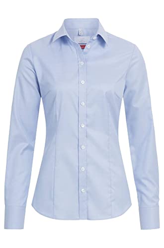 Greiff Modern with 37.5® Damen Bluse Langarm Kent Slim-Fit Hellblau 40 von GREIFF