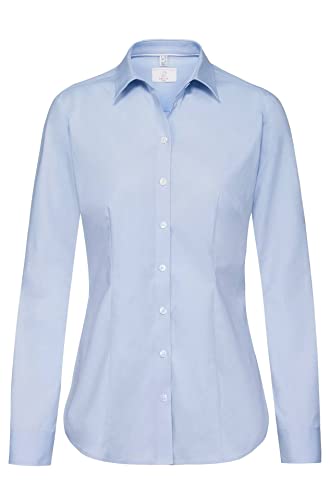 Greiff Corporate Wear Premium Damen Bluse Regular Fit Langarm Hellblau Modell 6592 Größe 38 von GREIFF