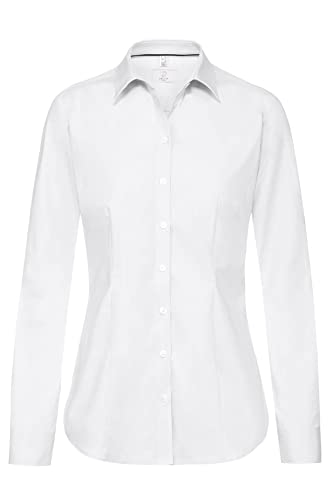 Greiff Corporate Wear Premium Damen Bluse Regular Fit Langarm Weiss Modell 6592 Größe 32 von GREIFF