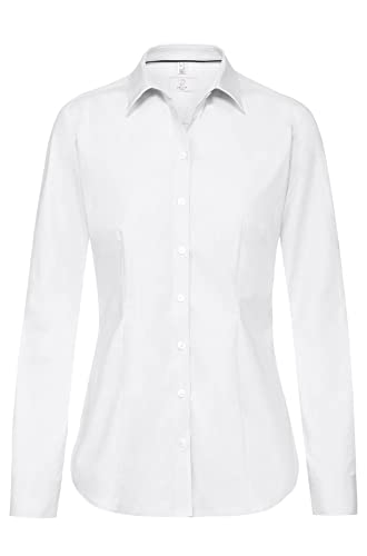 Greiff Corporate Wear Premium Damen Bluse Regular Fit Langarm Weiss Modell 6592 Größe 40 von GREIFF