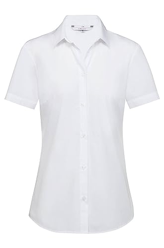 GREIFF Corporate Wear Simple Damen Business-Bluse Kurzarm Kentkragen Regular Fit Baumwollmix Oeko-TEX® Weiß 48 von GREIFF