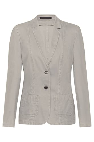 GREIFF Damen Blazer Business Regular Casual Fit - 2-Knopf - 2 aufgesetzte Taschen - Seitenschlitze - Rückenlänge 60 cm, Farbe: Kitt, Größe 36 von GREIFF