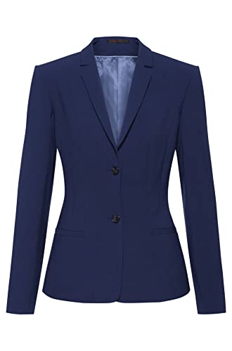 GREIFF Damen-Blazer RF Premium Regular Fit, 2-Knopf, 2 Leistentaschen, Teilungsnähte, Offener Ärmelschlitz, 1 Reißverschluss-Innentasche, Seitenschlitze, Farbe: Italian Blau, Größe: 52 von GREIFF