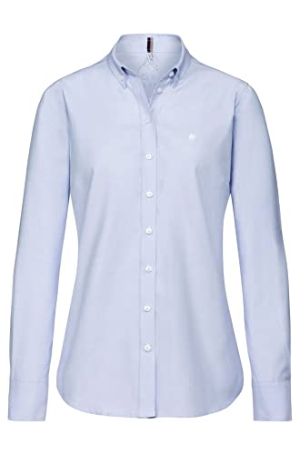 GREIFF Corporate Wear Casual Damen Bluse Langarm Button-Down-Kragen Regular Fit Baumwollmix Oeko TEX® Pflegeleicht Hellblau 36 von GREIFF
