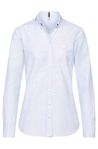 GREIFF Damen-Bluse Buttondown Casual Regular Fit, Button-Down-Kragen, Logo Stickerei auf Brust, Aufhänger am Innenkragen, Farbe:Blau/Weiß, Größe 42 von GREIFF