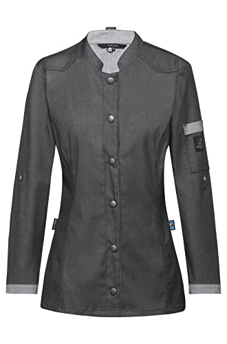 Greiff Gastro-Moda Cuisine Damen Kochjacke Bikerstyle Regular Grau S von GREIFF