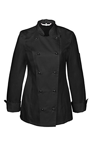 Greiff Größe XS gastro moda Damen Cuisine BASIC Kochjacke Regular Fit Schwarz Modell 5407 von GREIFF