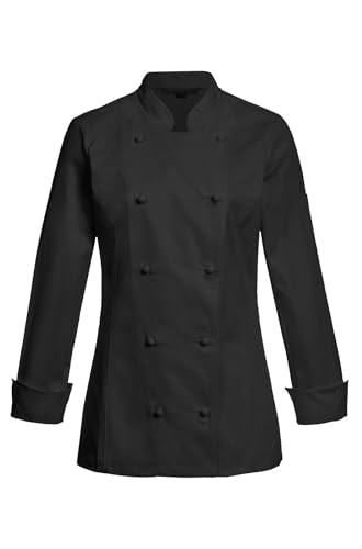 Greiff Gastro Moda Damen Cuisine Basic Kochjacke Regular-Fit Schwarz XS von GREIFF