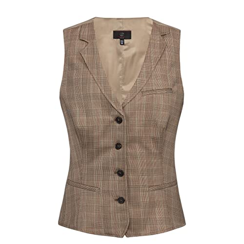 Greiff Damen Weste Gastro Service Line Regular Fit Glencheck Beige Modell 1715 Größe L von GREIFF