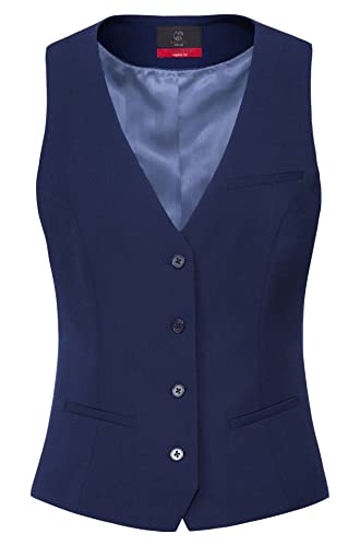 GREIFF Damen-Weste RF Premium Regular Fit, 4-Knopf, 2 Leistentaschen, 1 Brustleistentasche, 1 Innentasche, Stoffrücken, Farbe: Italian Blue, Größe: 46 von GREIFF