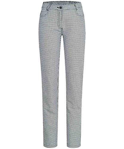 GREIFF Größe 44 Gastro Moda Damen Cuisine Basic 5-Pocket-Hose Regular Fit Pepita Schwarz Weiss Modell 5319 1850 von GREIFF