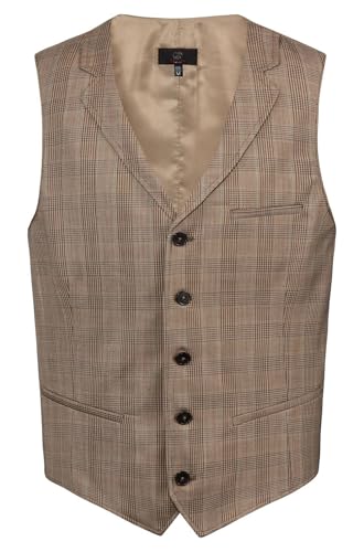 GREIFF GASTRO MODA Herren Kellner-Weste Regular-Fit Glencheck Beige S von GREIFF
