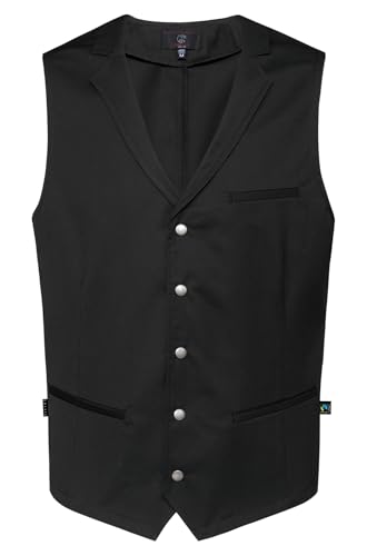GREIFF GASTRO MODA Herren Kellner-Weste Revers Regular-Fit Schwarz 3XL von GREIFF