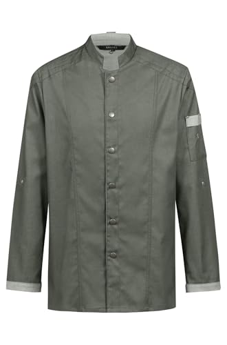 GREIFF Gastro-Moda Cuisine Herren Kochjacke Bikerstyle Regular Grün XXL von GREIFF