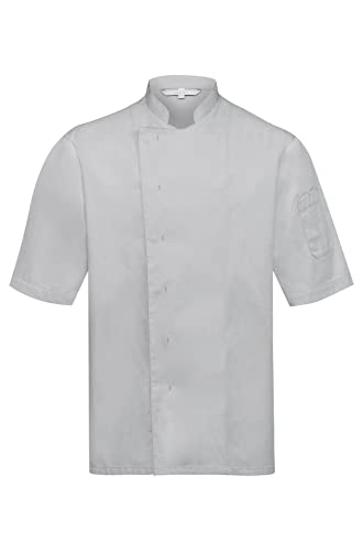 GREIFF Gastro Moda Herren Cuisine Basic Kochjacke Halbarm Regular Fit Lichtgrau Hellgrau Modell 5562 Größe 4XL von GREIFF