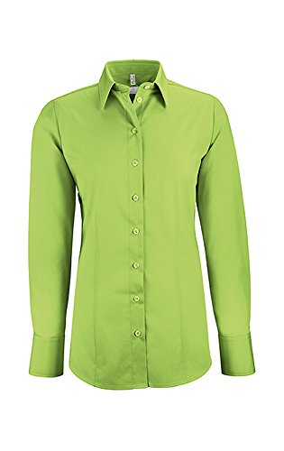 Greiff Größe 40 Corporate Wear Basic Damen Bluse Langarm Regular Fit Apfelgrün Modell 6515 von GREIFF