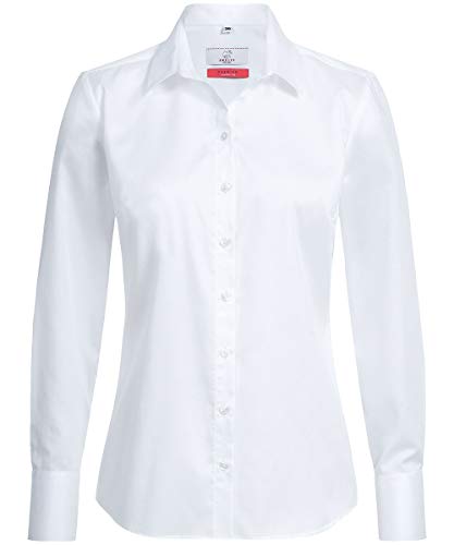 Greiff Größe 40 Corporate Wear Premium Damen Bluse Lamgarm Comfort Fit Weiss Modell 6564 1202 von GREIFF