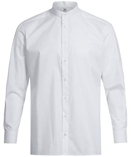 Greiff Größe 41/42 Gastro Moda Service Herren Hemd Regular Fit Langarm Stehkragen Weiss Modell 6772 1122 von GREIFF