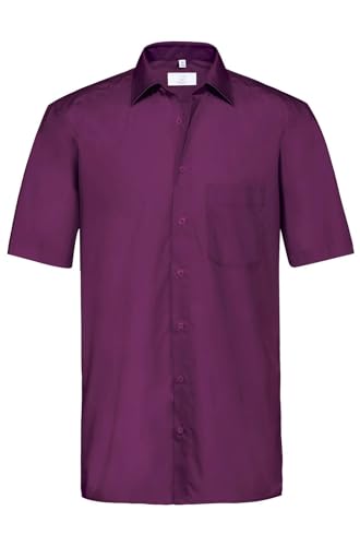 GREIFF Größe 47/48 Corporate Wear Basic Herren Hemd Regular Fit Halbarm Brombeere Modell 6666 von GREIFF