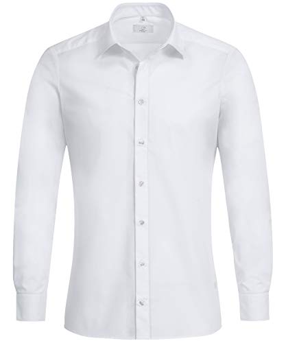 Greiff Größe 39/40 Corporate Wear Basic Herren Hemd Slim Fit Langarm Weiss Modell 6720 1122 von Greiff