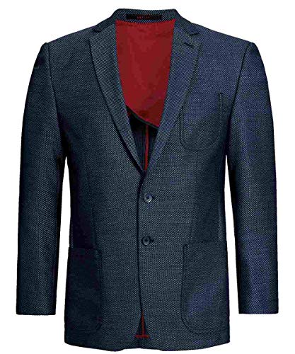 Greiff Größe 62 Corporate Wear Casual Herren Blazer Sakko Regular Fit Blau Strukturiert Modell 1133 2735 von Greiff