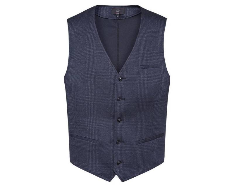 GREIFF Jerseyweste Greiff CASUAL Herren Jerseyweste V-Neck Regular-Fit Glencheck Blau von GREIFF